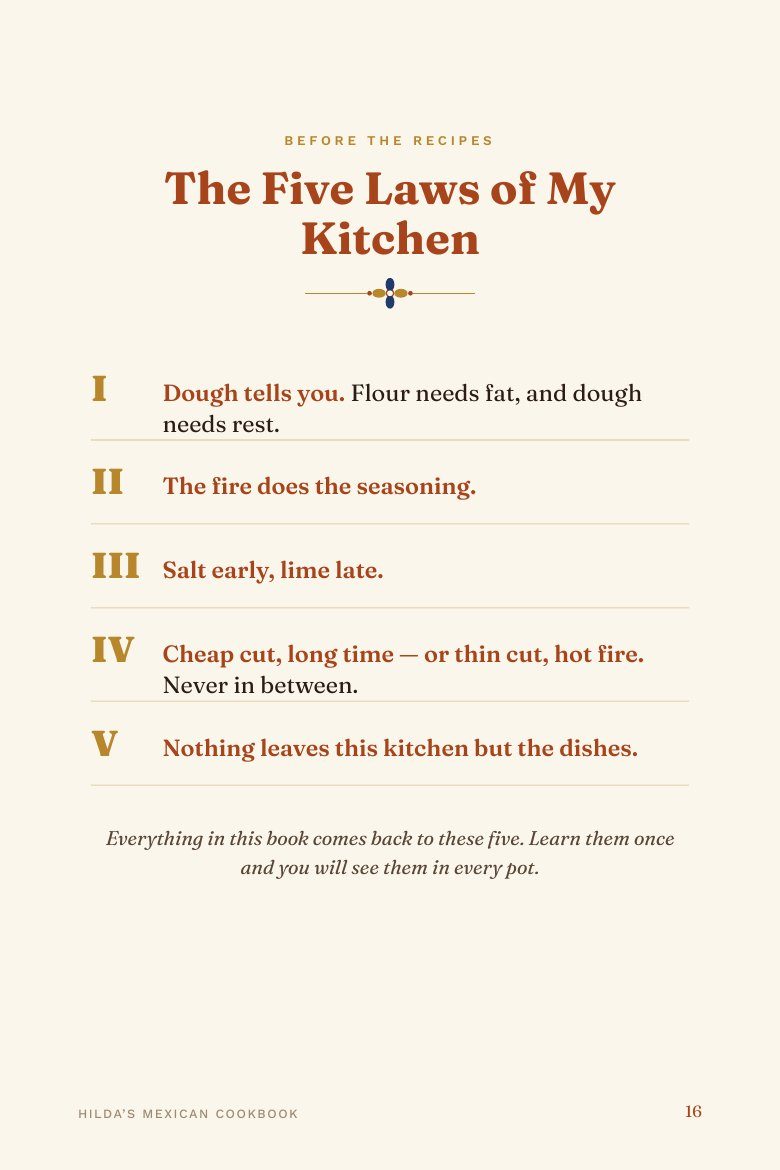 Page 16, The Five Laws of My Kitchen